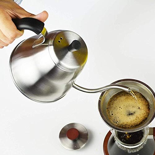 Premium Coffee Tea Kettle with thermometer and stovetop pour over