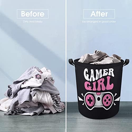 Gaming Pink Controller Large Laundry Hamper Basket