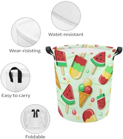 Stylish Functional Fresh Fruit Cartoon Water-Resistant Laundry Hamper for Home Travel