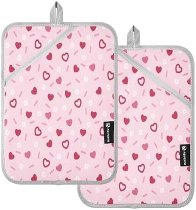 Pink Love Hearts Pot Holder Set