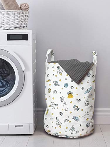 Ambesonne Spaceship Laundry Bag Doodle Style for Space Explorers