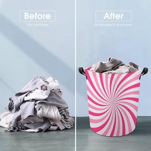 MEIKKO Pink Cream Candy Laundry Hamper