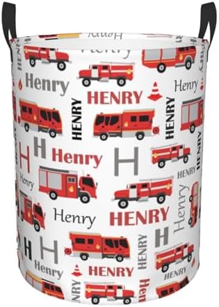 Personalized Fire Truck Laundry Basket