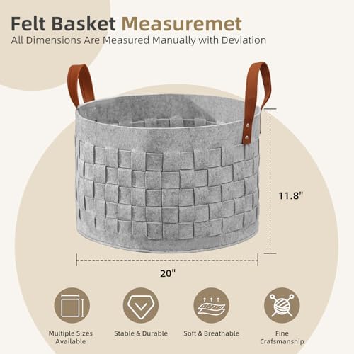 Charming Durable Felt Laundry Basket for Safe Storage