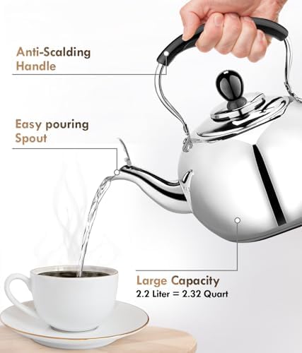 Sturdy Whistling 23 Quart Pot for Effortless Tea Brewing