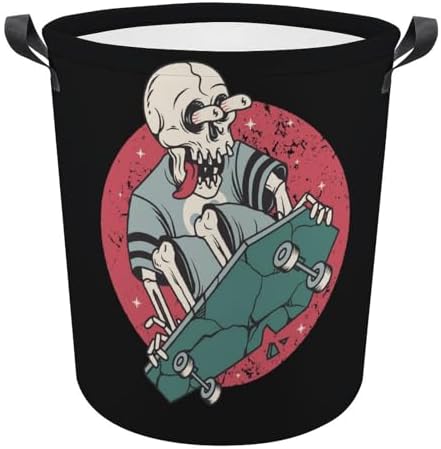 OV2925MEI skull print skateboard laundry hamper