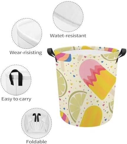 Lemon Ice Cream Laundry Hamper