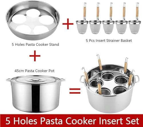 AttreX 5-Hole Pasta Cooker Basket for Home Kitchen