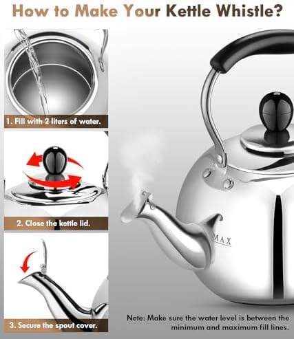 Sturdy Whistling 23 Quart Pot for Effortless Tea Brewing