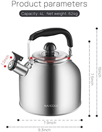 MAXCOOK Stainless Steel Whistling Tea Kettle Boiling Water