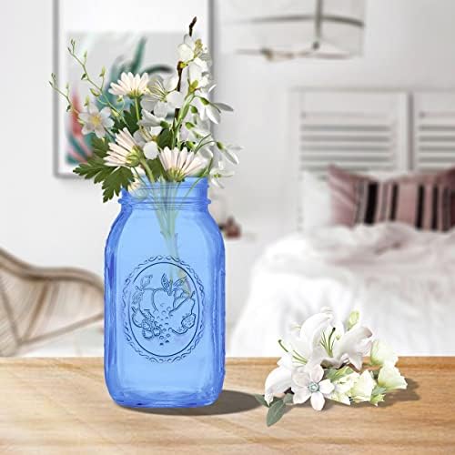 Elegant Blue Mason Jars 6-Pack