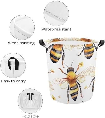 Organic Summer Design Meiko Bee Pattern Laundry Hamper