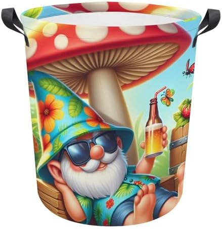 Full-Load Capacity Collapsible Laundry Hamper with Cartoon Gnome Design