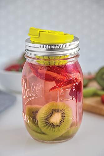 Claires Lemonade Stand Mason Jar Fruit Infuser Lid Yellow Set of 2
