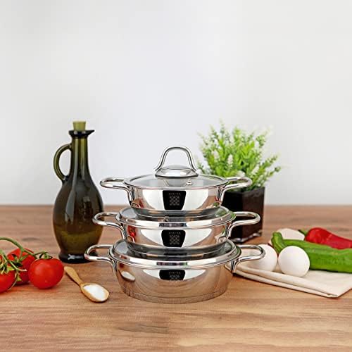 Serenk 7-Piece Stainless Steel Cookware Set for Home Use