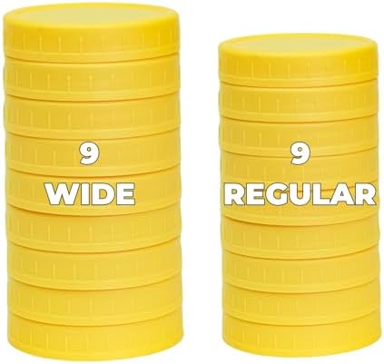 Vibrant Yellow Mason Jar Lids with Silicone Rings