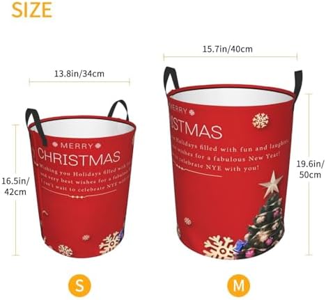 Merry Christmas Tree Snowflake Collapsible Laundry Basket