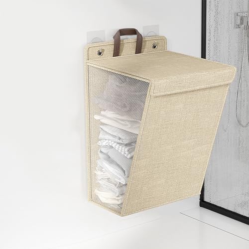 Wall Mounted Foldable Laundry Basket with Handles for Bedroom