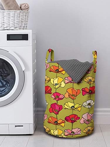 Ambesonne Poppy Flower Laundry Bag