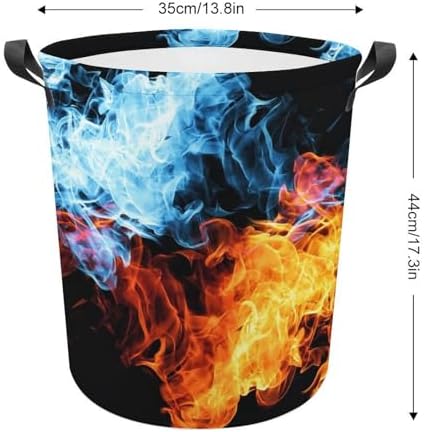 Red and Blue Fire Collapsible Laundry Hamper