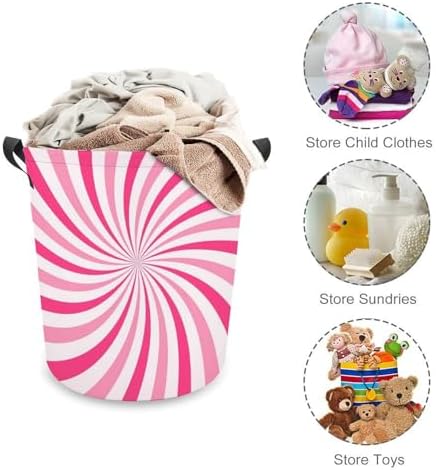 MEIKKO Pink Cream Candy Laundry Hamper