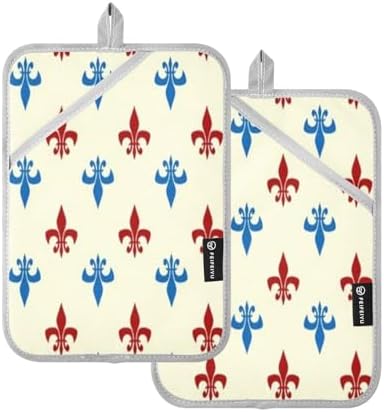 Kcldeci Fleur De LYS 2Pack Heat Resistant Oven Mitts 1