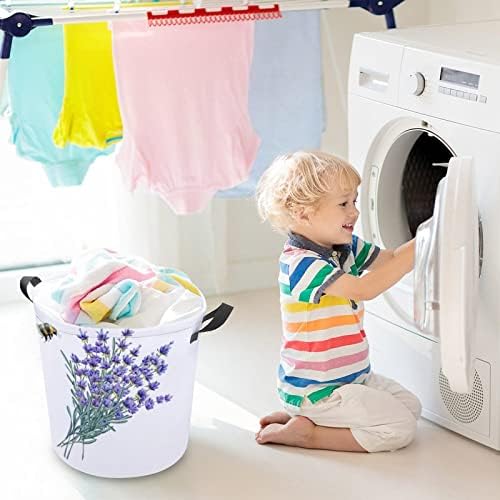 MEIKKO Watercolor Lavender Large Laundry Hamper Basket