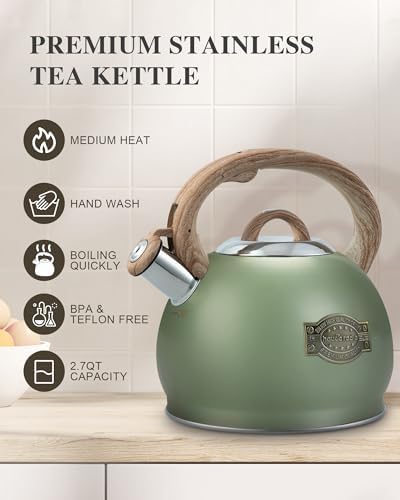 Hauce Radio 27 Quart Stovetop Whistling Tea Kettle