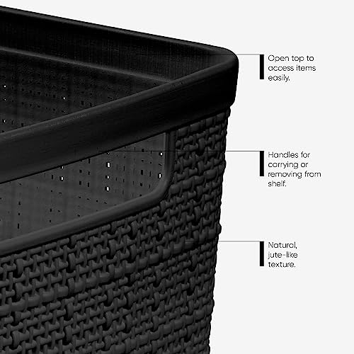Curver Jute Decorative Plastic Cube Storage Organizer