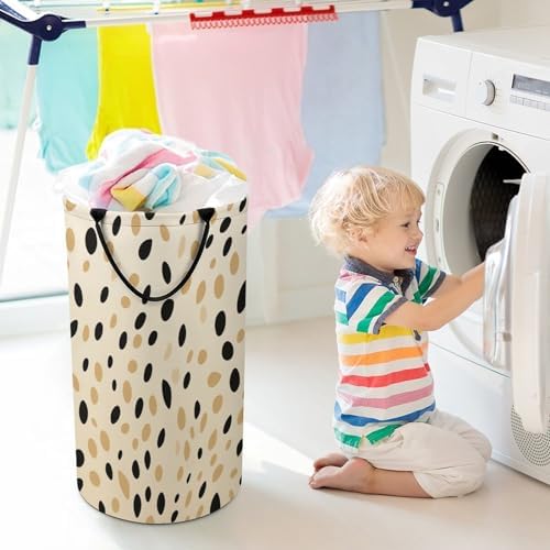 Leopard Print 87L Large Laundry Basket with Handle Foldable