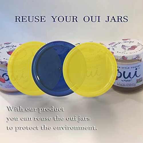 gocola Jar Lids for Oui - 12 Pack Clear with Labels