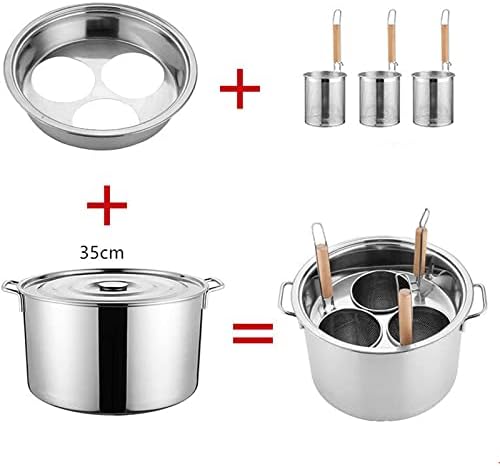 Sturdy Stainless Steel Pasta Cooker Insert Set 3Holes