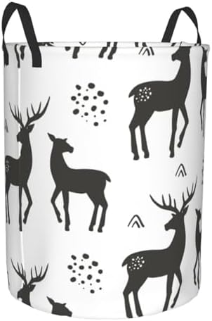 Collapsible Reindeer Laundry Basket for Home Dorm