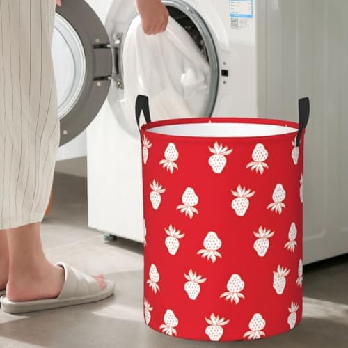 Strawberry Foldable Laundry Hamper Collapsible Organizer with Handles