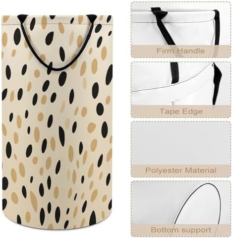 Leopard Print 87L Large Laundry Basket with Handle Foldable
