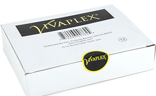 Vivaplex 12 Clear 15 ml Glass Jars with Inner Liners and Black Lids