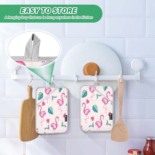 Flamingo Heat-Resistant Potholder Set Protect Oo - Kitchen Essentials for Baking Cooks