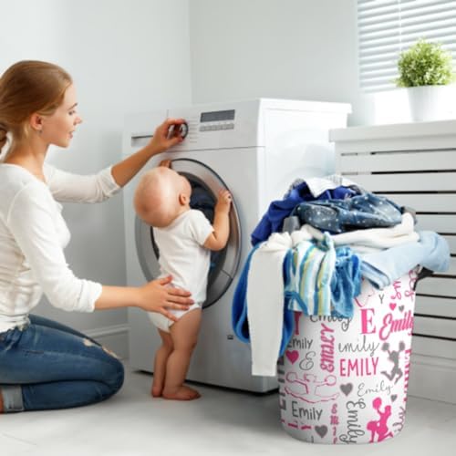 Personalized Baby Laundry Basket with Custom Name Storage for Kids Adults