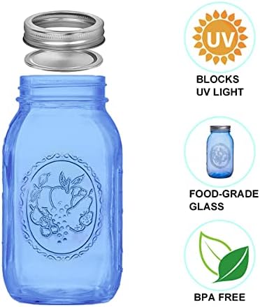 Elegant Blue Mason Jars 6-Pack