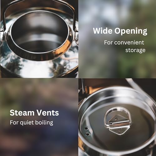 10TO6 Picks Camping Kettle for Efficient Boiling 12L Capacity Stainless Steel