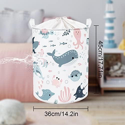 Clastyle Marine Animal Laundry Basket with Lid Perfect for Kids
