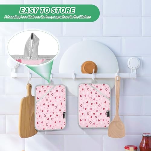 Pink Love Hearts Pot Holder Set