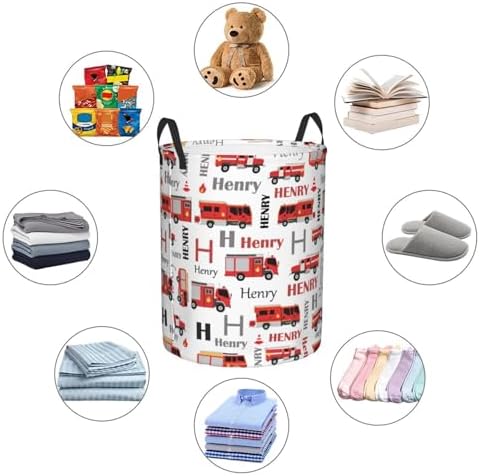 Personalized Fire Truck Laundry Basket