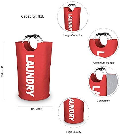 WZ Geanmoki 82L Laundry Basket Red Foldable