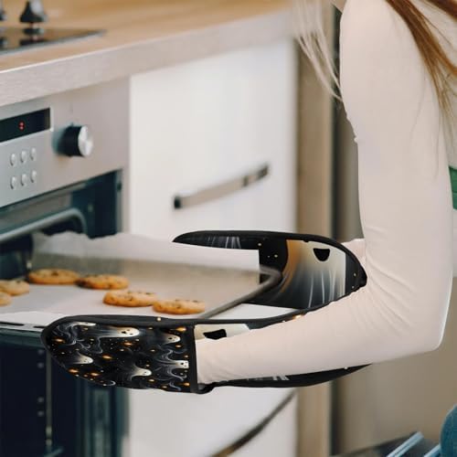 Halloween Spooky Double Oven Mitt Heat-Resistant for Baking and Cooking