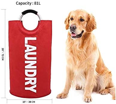 WZ Geanmoki 82L Laundry Basket Red Foldable