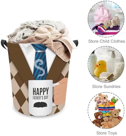 Happy Fathers Day Laundry Hamper with Handles