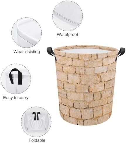 Old Stone Wall Blocks Storage Basket