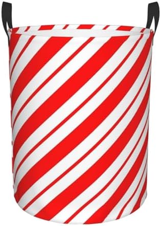 Peppermint Stripes Laundry Basket Waterproof Portable
