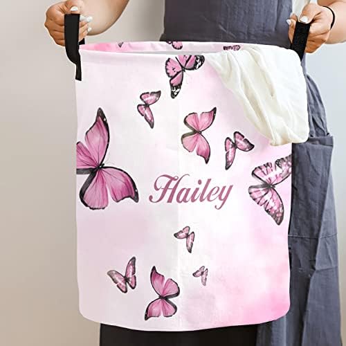 Personalized Travel Laundry Basket with Handle Waterproof Foldable for Home Bathroom Use
